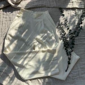 Rouie Vintage High Waist Wide Leg Dress Pants Off-White Size 6